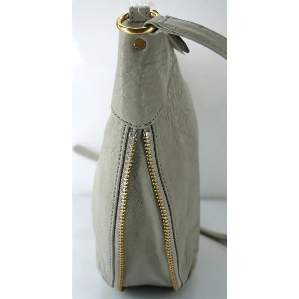 Marc by Marc Jacobs Washed Up Messenger Hobo Crossbody Bag  New Grey Leather